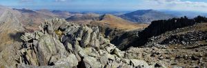 Tryfan, the top of Bristly Ridge and Y Foet Goch